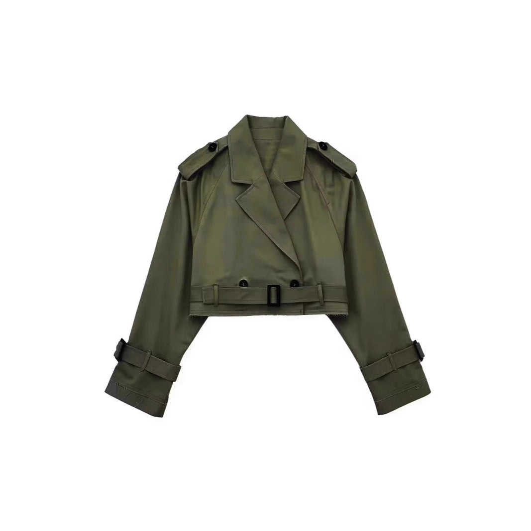 Ladies modern cropped trench coat Lune London