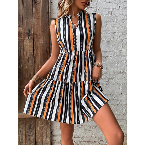 Striped shirt dress for women with flared skirt Amarae