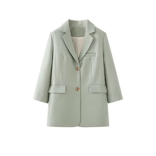 Veste blazer femme à la mode avec patte de boutonnage élégante et deux poches pratiques Chic & Stil