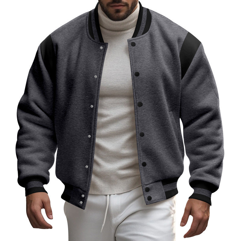 Men's Sporty College Jacket with Modern Design and Contrast Sleeves Lune London