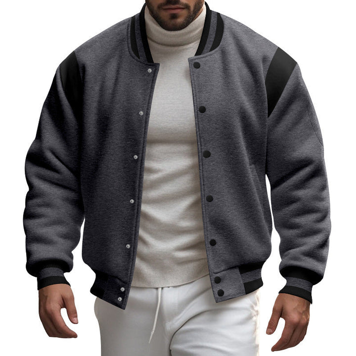 Men's Sporty College Jacket with Modern Design and Contrast Sleeves Lune London