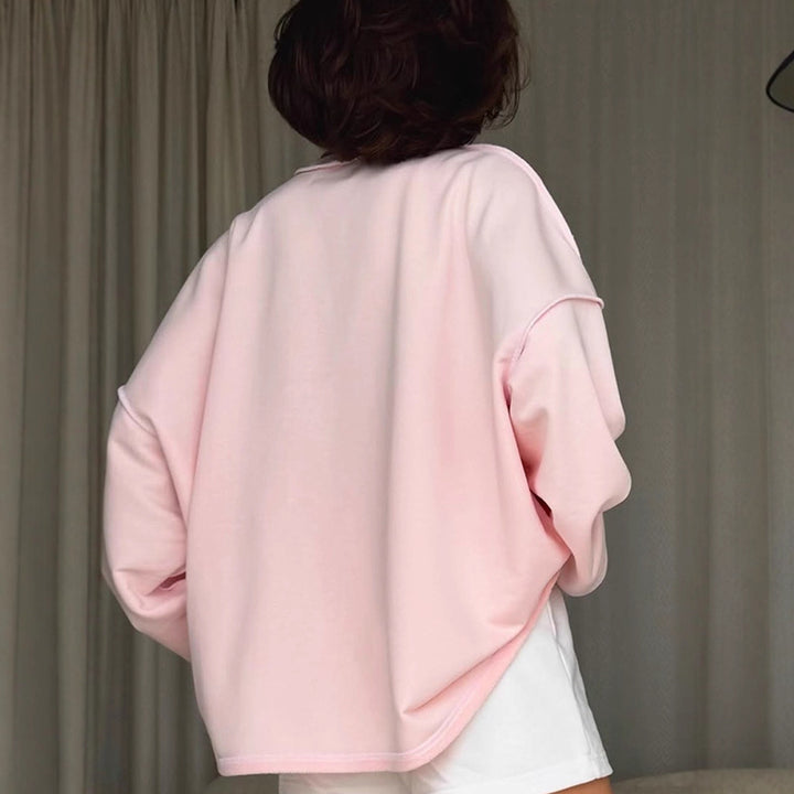 Women's Oversized Sweatshirt with Raglan Sleeves & Extra Long Lounge Cut Amarae