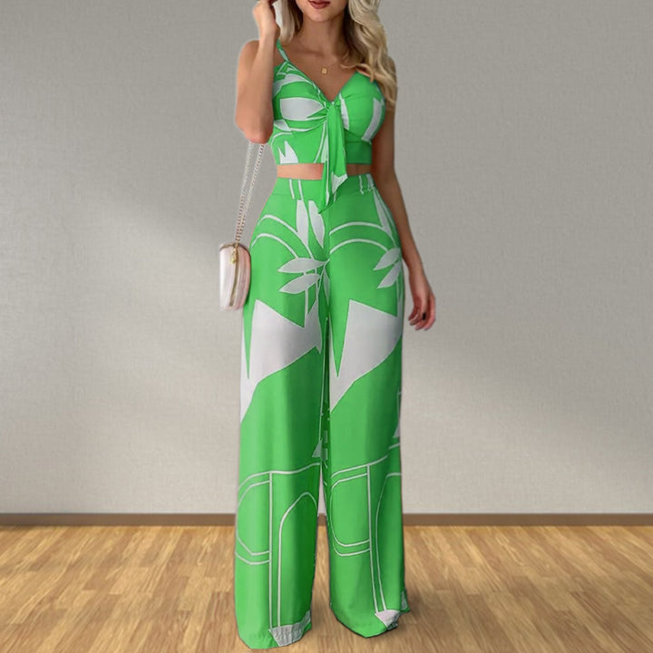 Ensemble Élégant Femme avec Combinaison de Haut Court et Pantalons Amples Chic & Stil