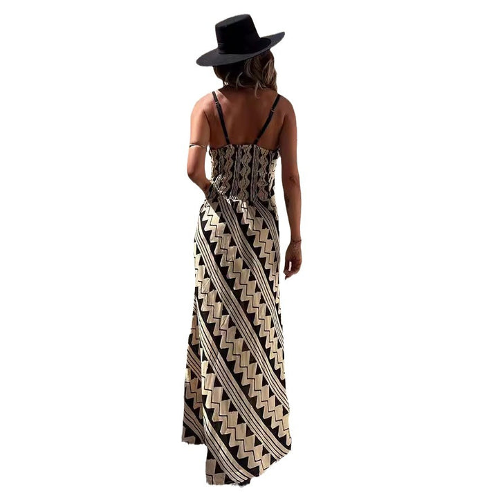 Lune London Women's Fluid Maxi Dress with Geometric Print