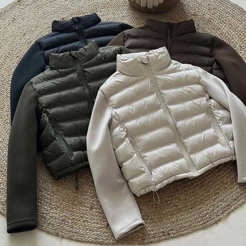 Ladies functional down jacket with pockets and high collar Amarae