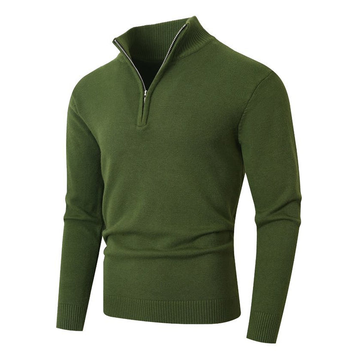Men's sweater with half-zip modern and fine ribbed structure Lune London