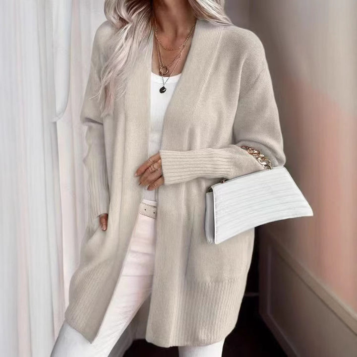 Ladies casual open-cut cardigan with side pockets Lune London