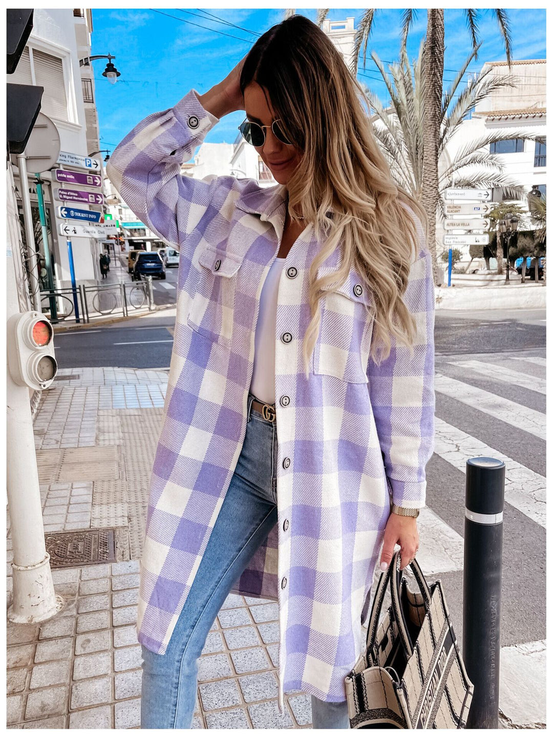 Oversized plaid jacket for women Lune London