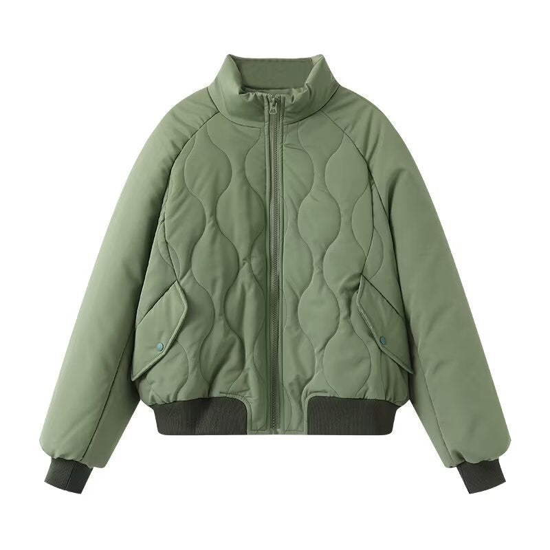 Quilted jacket for women with sporty design featuring high collar and elastic cuffs Lune London