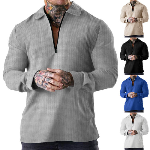 Elegant long-sleeved shirt for men with zipper Amarae