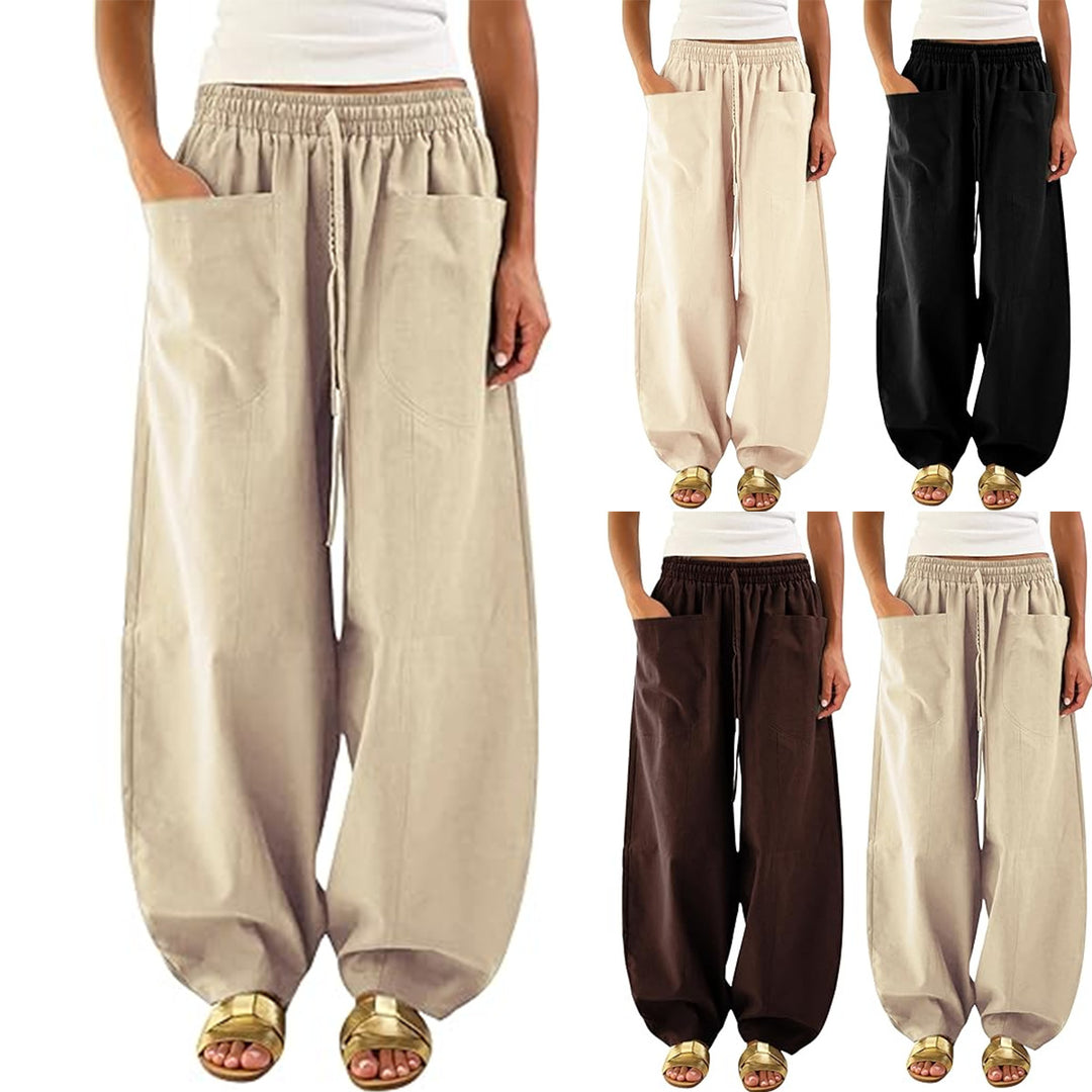 Pantalons de loisirs amples pour femmes avec taille élastique et poches pratiques Chic & Stil
