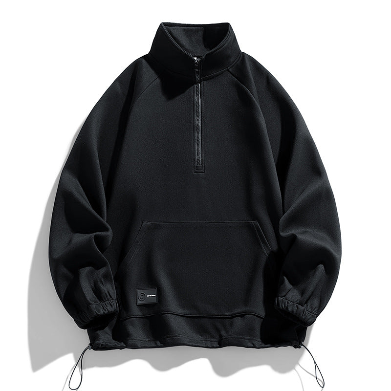 Men's long sleeve pullover with short zip opening Lune London