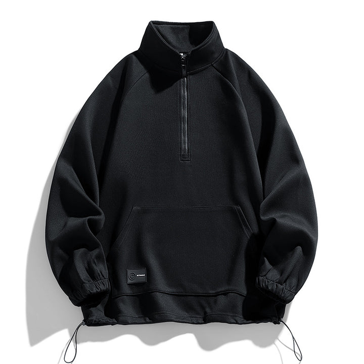 Men's long sleeve pullover with short zip opening Lune London