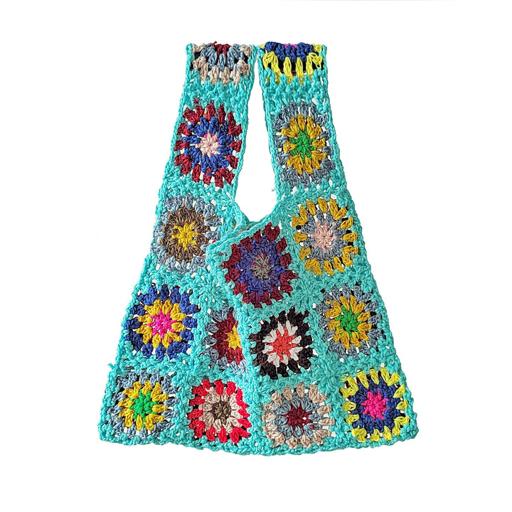 Lune London crochet patchwork handbag for women