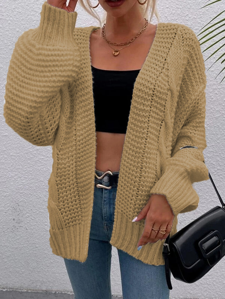 Thick knit cardigan for women with open pockets and oversized fit Lune London