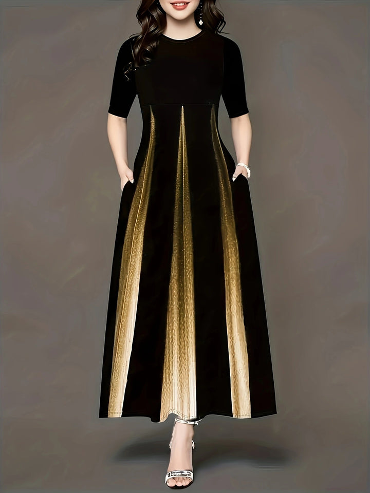 Maxi dress for ladies with elegant side pockets and luxurious shine Lune London