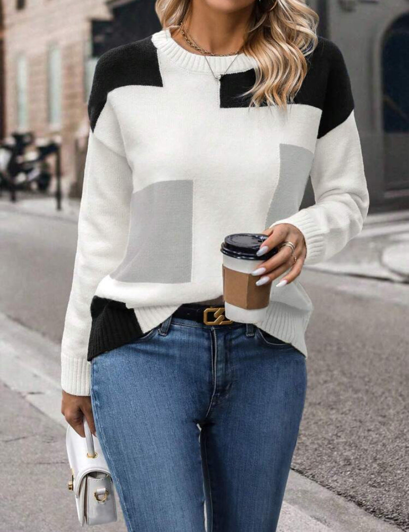 Sweat stylish pour femmes avec motif géométrique et coupe tendance Chic & Stil