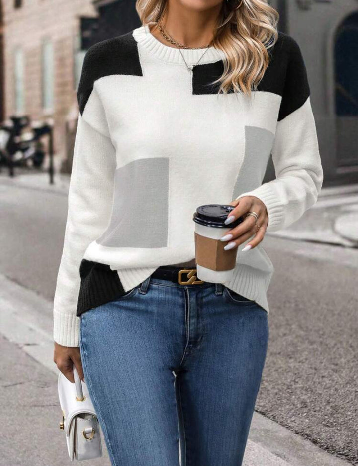 Sweat stylish pour femmes avec motif géométrique et coupe tendance Chic & Stil