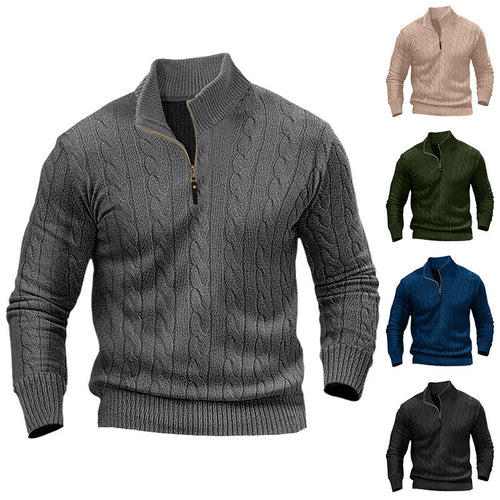 Knit sweater for men with high collar and zipper Amarae