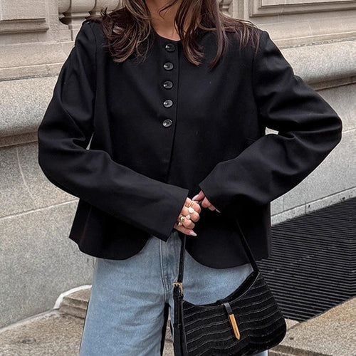 Trendy short jacket for women with elegant button details Amarae