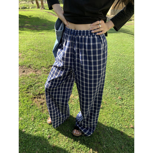 Amarae wide plaid trousers for women