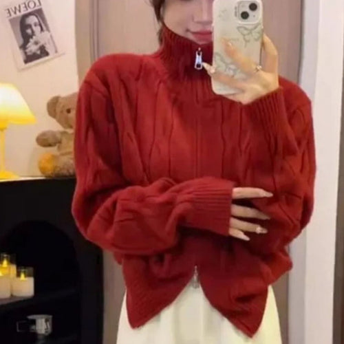 Pull en tricot chunky à col haut Chic & Stil pour femmes
