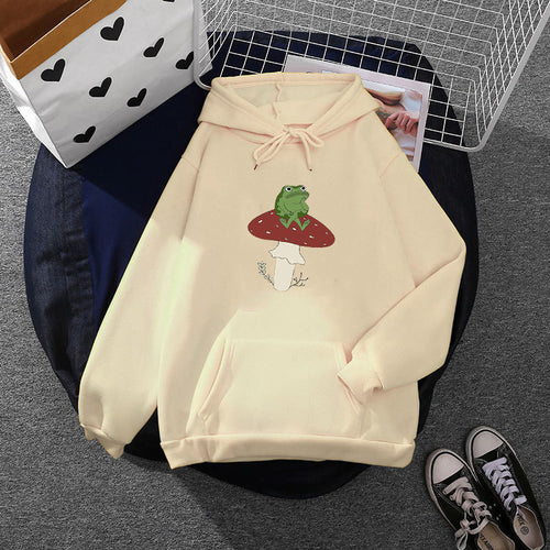 Women's hoodie with unique frog motif Chic & Stil