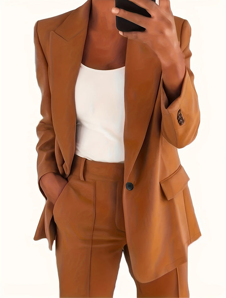 Women high-waisted straight-cut suit trousers with crease Amarae