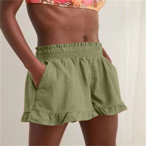 Women's leisure pants with ruffles and elastic waist Amarae
