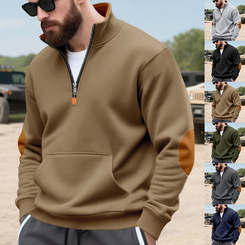 Men's Hoodie with high collar in fashion and contrasting details Amarae