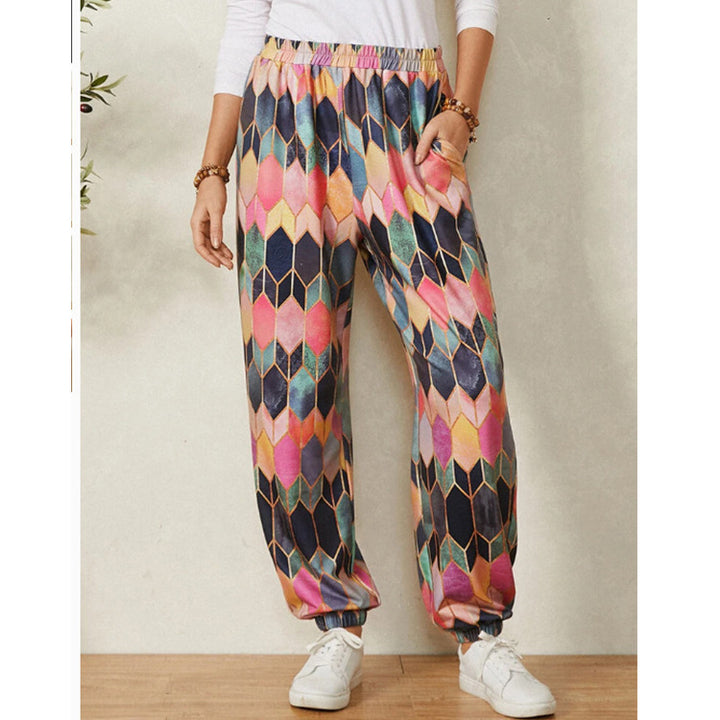 Loose women's pants with geometric pattern Lune London
