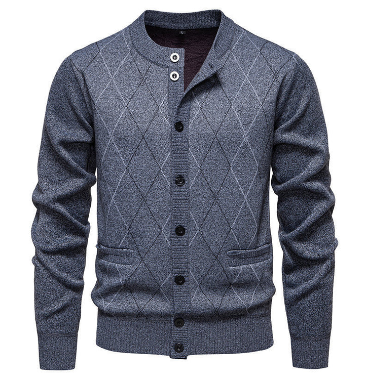 Men's Stylish Cardigan with Diamond-Shaped Pattern Lune London