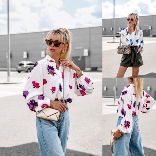 Elegant blouse for women with floral print Amarae
