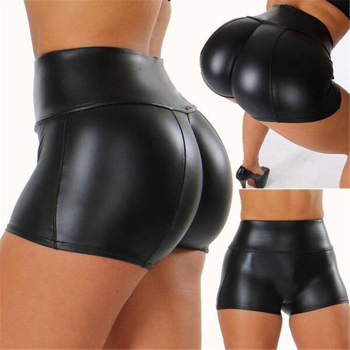 High-waisted shiny sports shorts for women chic and stylish