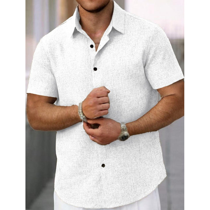 Short sleeve shirt for men in textured fabric Amarae
