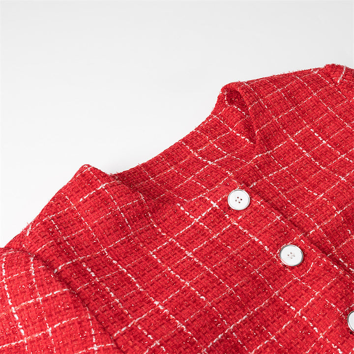 Short structured jacket for women with button closure and decorative pockets Lune London