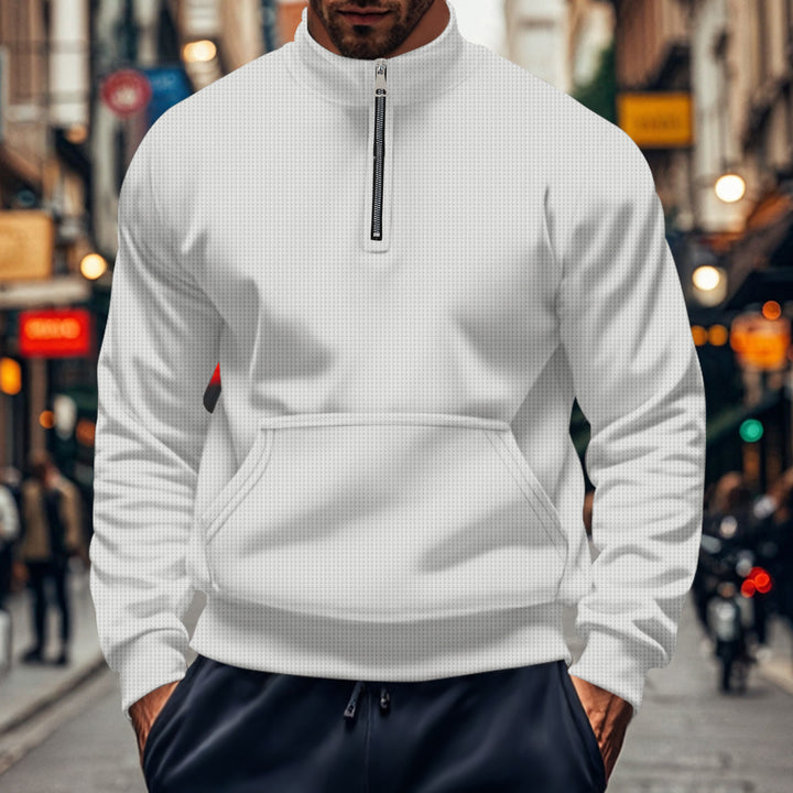 Men's sporty hooded sweatshirt with zipper and practical pockets Lune London