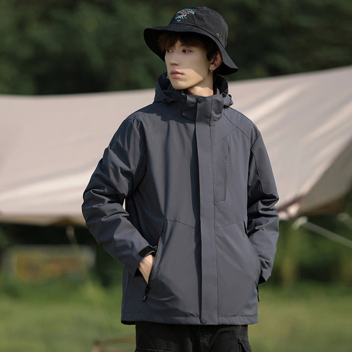 Men's Two-Tone Wind and Water-Repellent Softshell Jacket with Hood Amarae