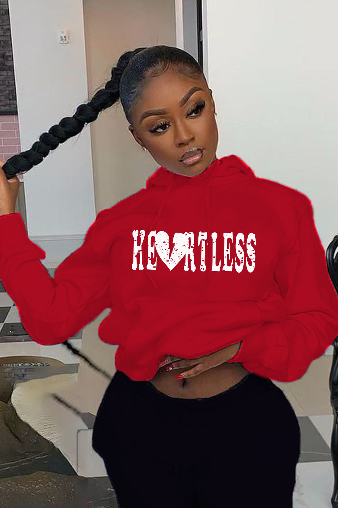 Hooded sweatshirt for women with catchy inscription Lune London