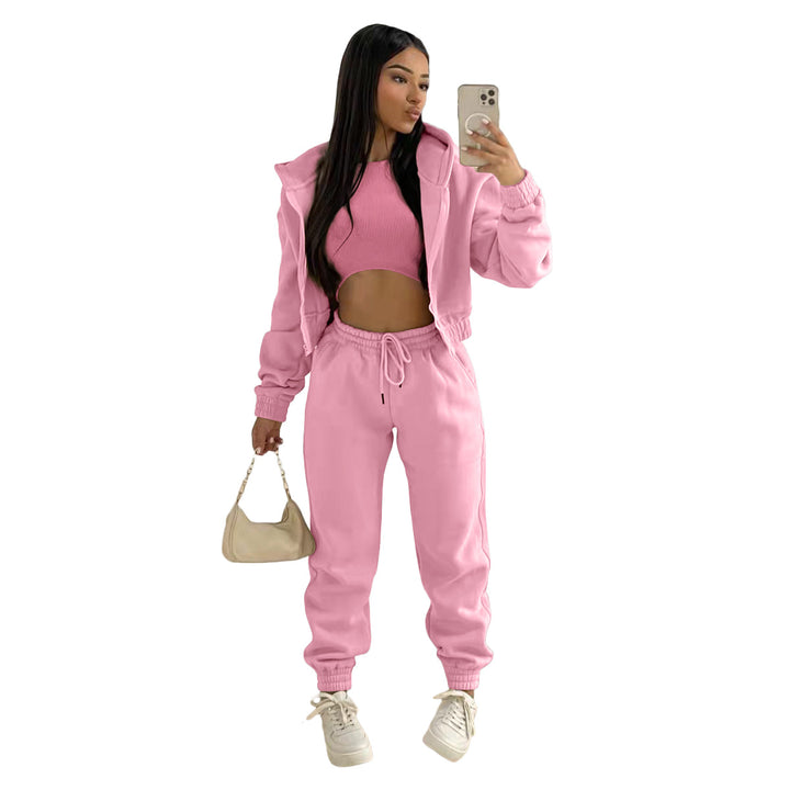 Ladies elegant sports set with a casual hoodie and elastic belt elements Lune London