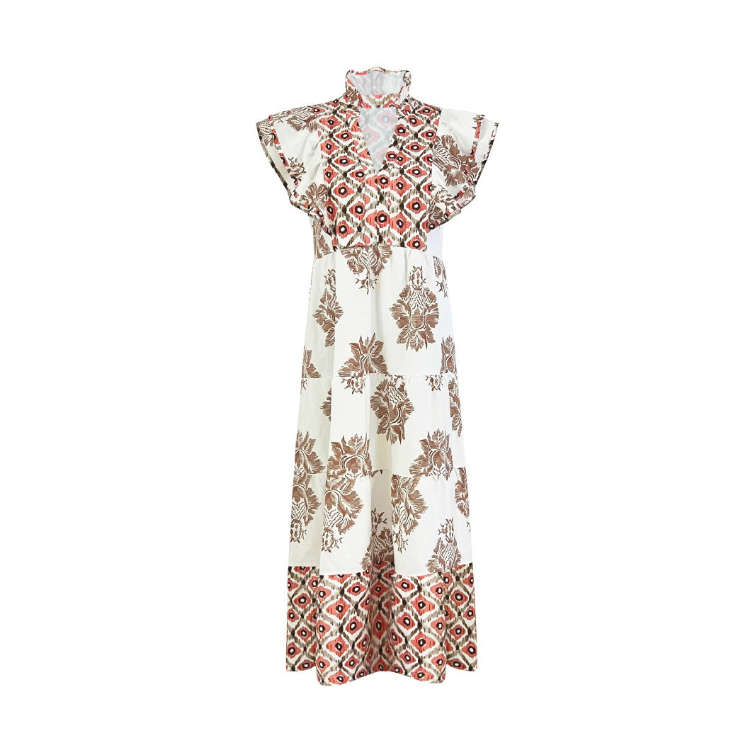 Maxi flower dress for women with short sleeves Lune London