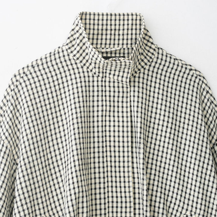 Women's Oversize Cropped Jacket with Stand-up Collar, Boxy Silhouette and Patch Pockets Amarae