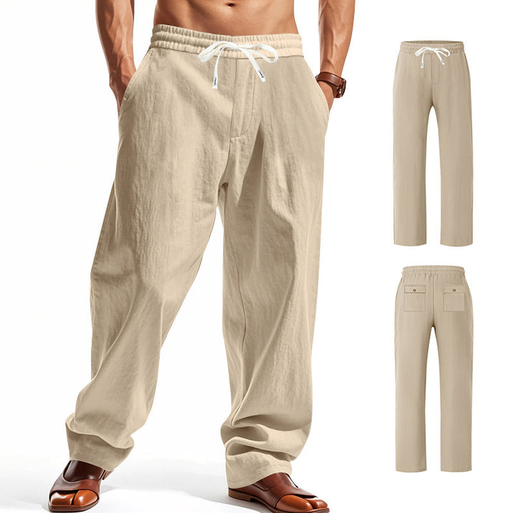 Light casual pants for men with elastic waistband and side pockets Lune London
