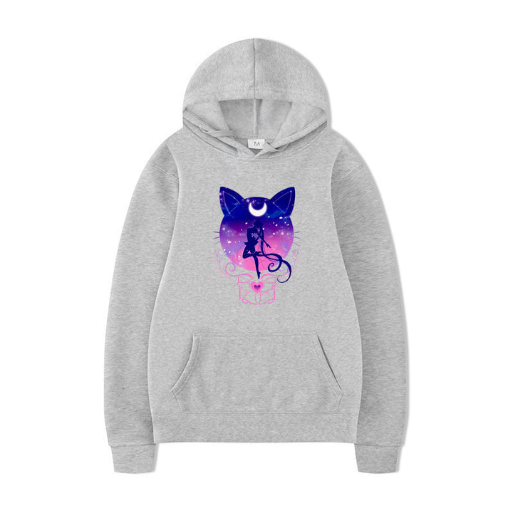 Women's hoodie with artistic cat design and comfortable fit Lune London