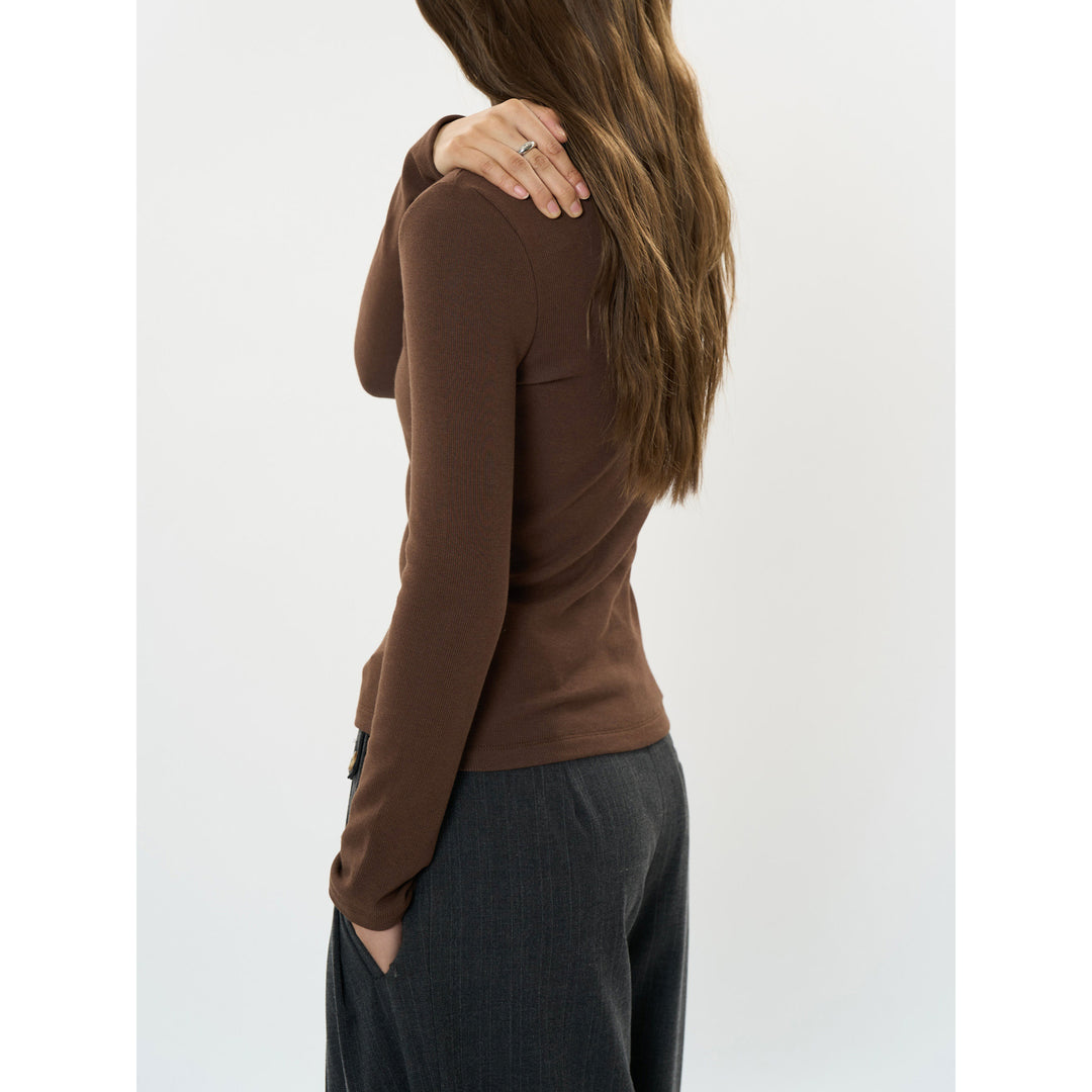 Women's Fitted Turtleneck Long Sleeve made of fine Rib Jersey Amarae