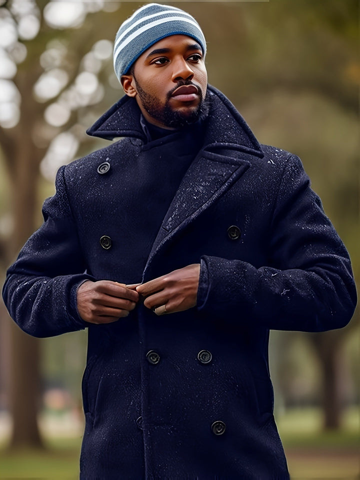 Double-breasted coat for men with high collar Amarae