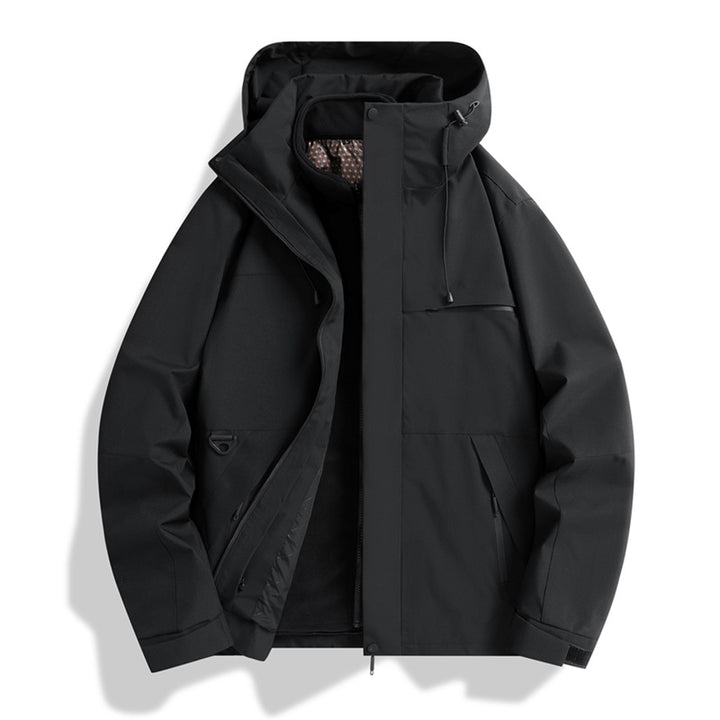 Men's Urban Softshell Jacket with sealed seams, adjustable hood, and minimalist pockets Amarae