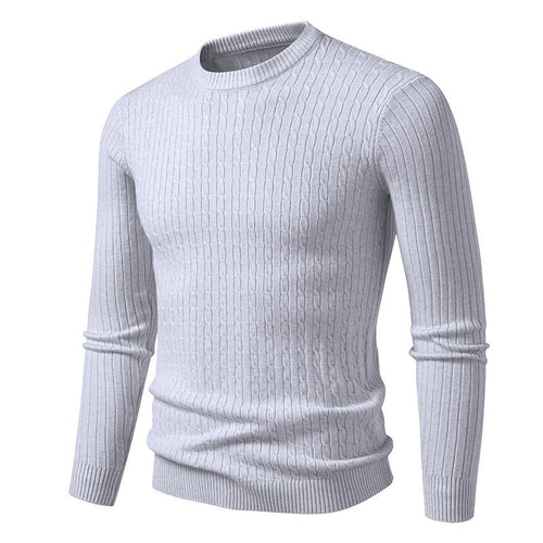 Thick knit sweater for men with elegant braid pattern Amarae