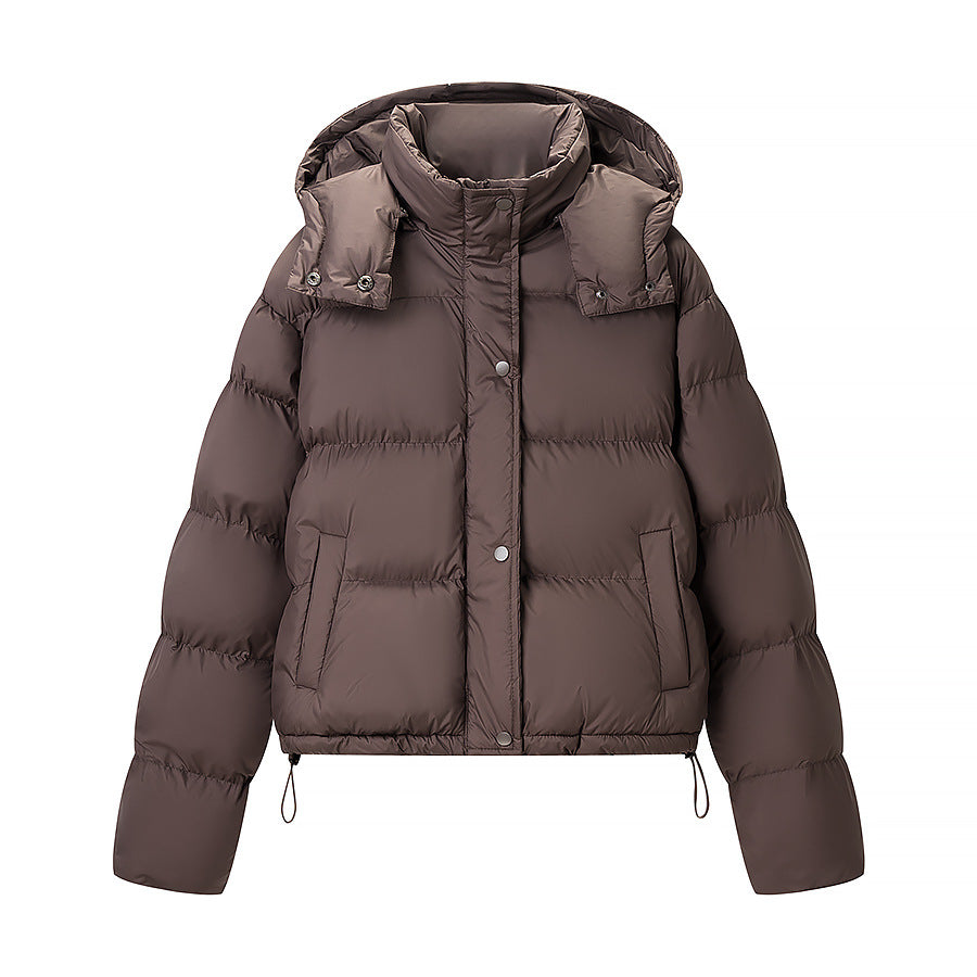 Ladies Boxy Quilted Winter Jacket with Detachable Hood, Two-Way Zipper and Insulation Filling Amarae