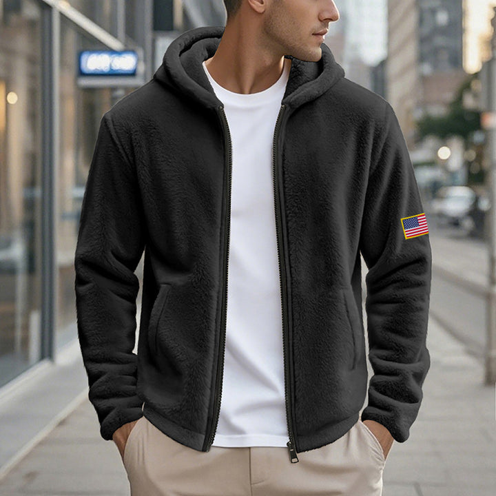 Men's Fleece Hoodie with practical pockets and modern zipper Amarae